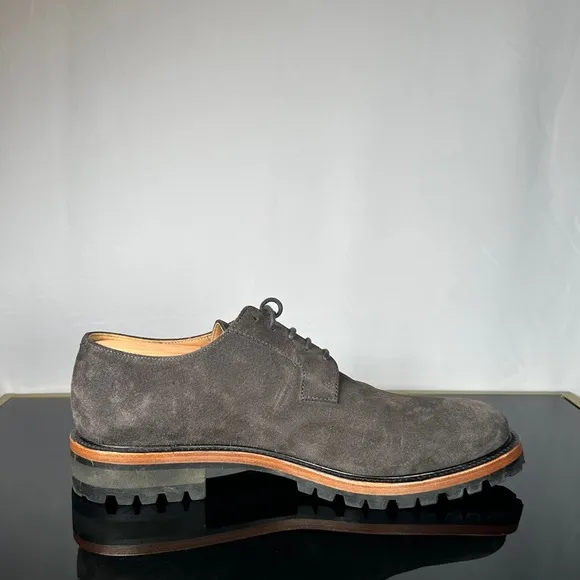 Dries Van Noten Gray Suede Derby Shoes NEW