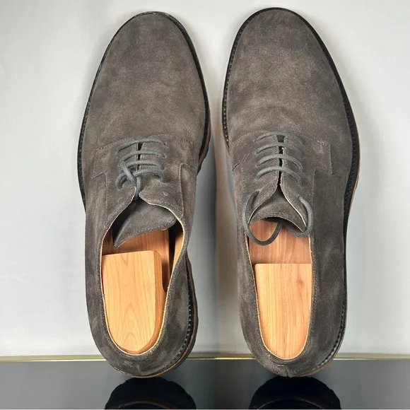 Dries Van Noten Gray Suede Derby Shoes NEW