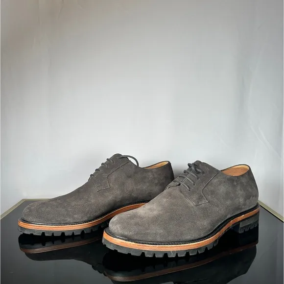 Dries Van Noten Gray Suede Derby Shoes NEW