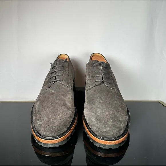 Dries Van Noten Gray Suede Derby Shoes NEW
