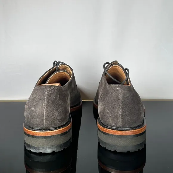 Dries Van Noten Gray Suede Derby Shoes NEW