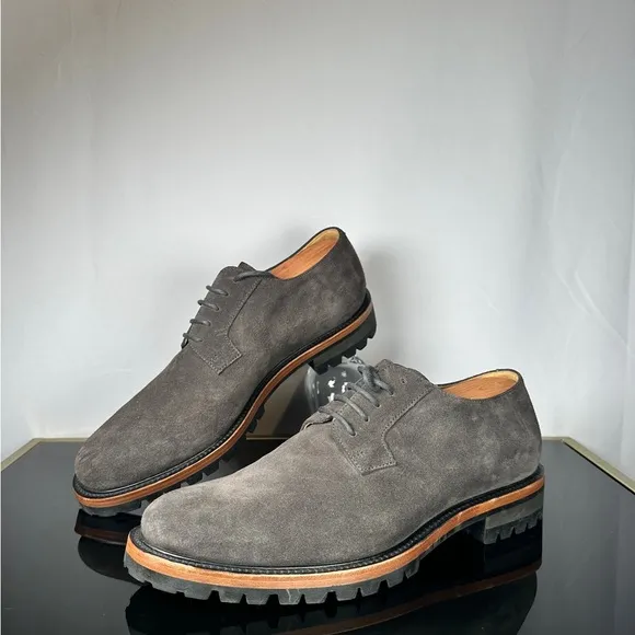 Dries Van Noten Gray Suede Derby Shoes NEW
