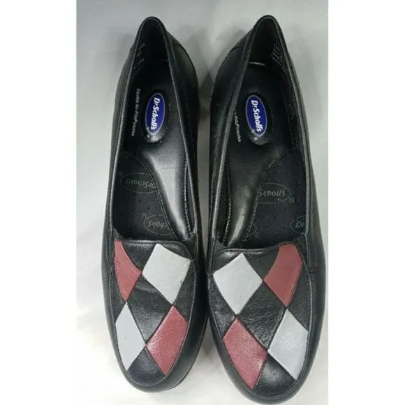 Dr. Scholls Double Air Pillow Leather Black Women Shoes Size 7.5  Medium #E94-01