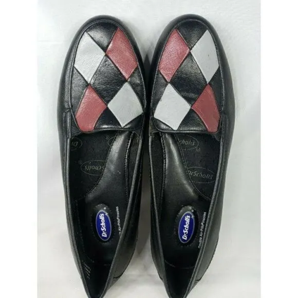 Dr. Scholls Double Air Pillow Leather Black Women Shoes Size 7.5  Medium #E94-01