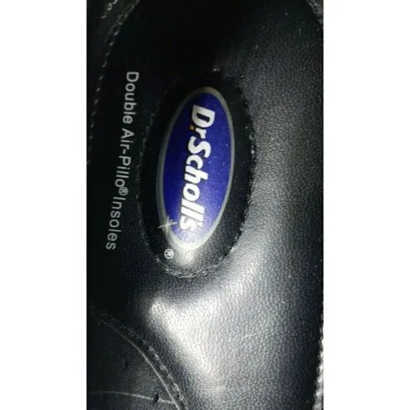 Dr. Scholls Double Air Pillow Leather Black Women Shoes Size 7.5  Medium #E94-01