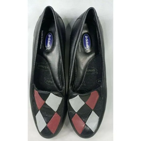Dr. Scholls Double Air Pillow Leather Black Women Shoes Size 7.5  Medium #E94-01