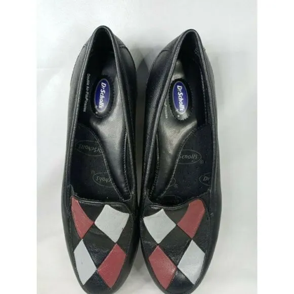 Dr. Scholls Double Air Pillow Leather Black Women Shoes Size 7.5  Medium #E94-01