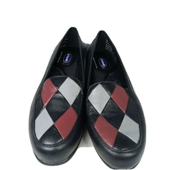 Dr. Scholls Double Air Pillow Leather Black Women Shoes Size 7.5  Medium #E94-01