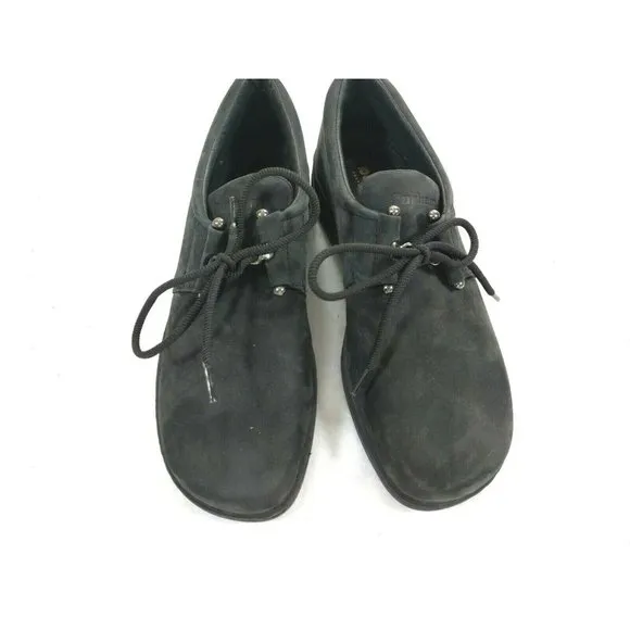 DUNHAM BLACK SUEDE LEATHER Lace Shoes Sz 8.5 AA