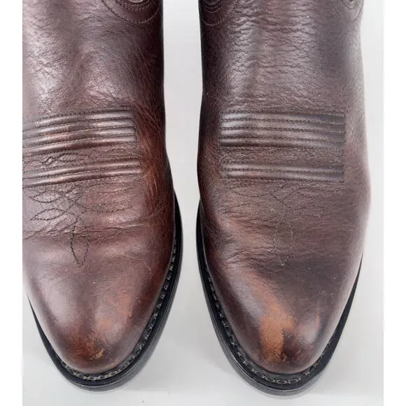Durango Men's Cowboy Boots Brown Size 9D Contrast Stitching Distressed Western