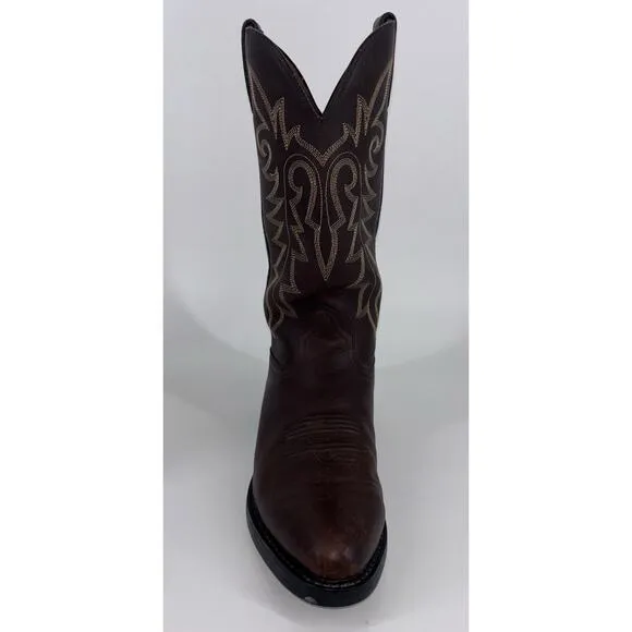 Durango Men's Cowboy Boots Brown Size 9D Contrast Stitching Distressed Western