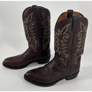 Durango Men's Cowboy Boots Brown Size 9D Contrast Stitching Distressed Western