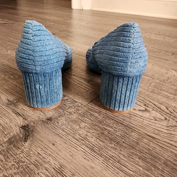 E8 By Miista Size 36 Blue Corduroy Block Heel