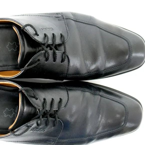 Ecco - 4 Eye Black Leather Oxford Shoes Sz 12