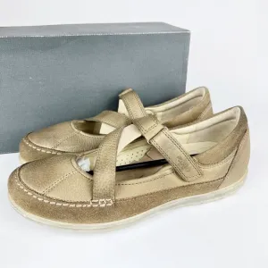 Ecco Cayla Womens Mary Jane Comfort Shoes Crisscross Navajo Brown Leather 39