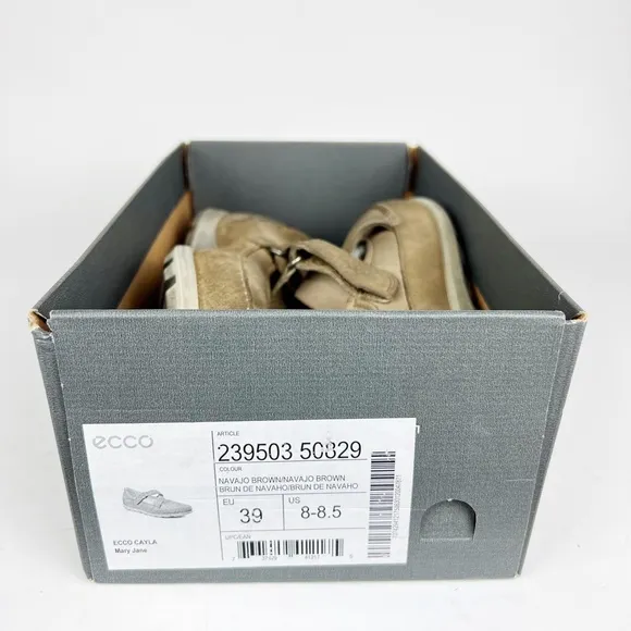 Ecco Cayla Womens Mary Jane Comfort Shoes Crisscross Navajo Brown Leather 39