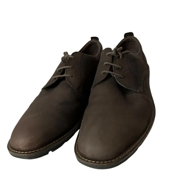 Ecco Jeremy Mens Brown Leather Oxford Lace Up Shoes Size US 10/10.5 EU 44