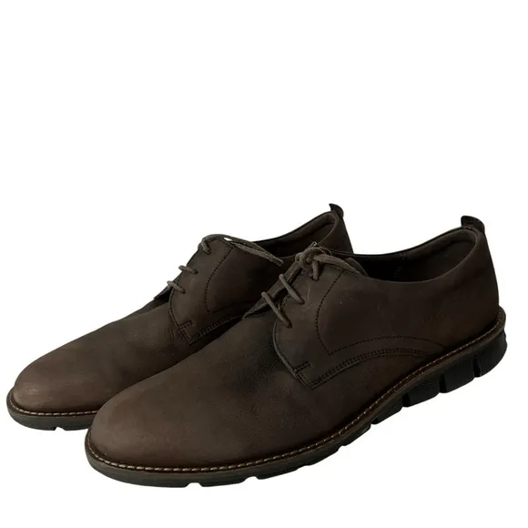 Ecco Jeremy Mens Brown Leather Oxford Lace Up Shoes Size US 10/10.5 EU 44