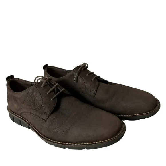 Ecco Jeremy Mens Brown Leather Oxford Lace Up Shoes Size US 10/10.5 EU 44