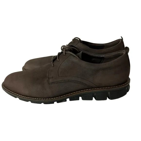 Ecco Jeremy Mens Brown Leather Oxford Lace Up Shoes Size US 10/10.5 EU 44