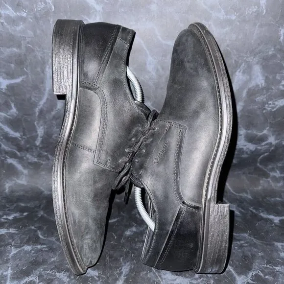 ECCO Knoxville Gore-Tex Waterproof Black Leather Shoes Mens Size 10-10.5 (44)