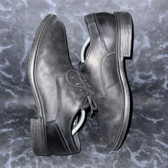 ECCO Knoxville Gore-Tex Waterproof Black Leather Shoes Mens Size 10-10.5 (44)