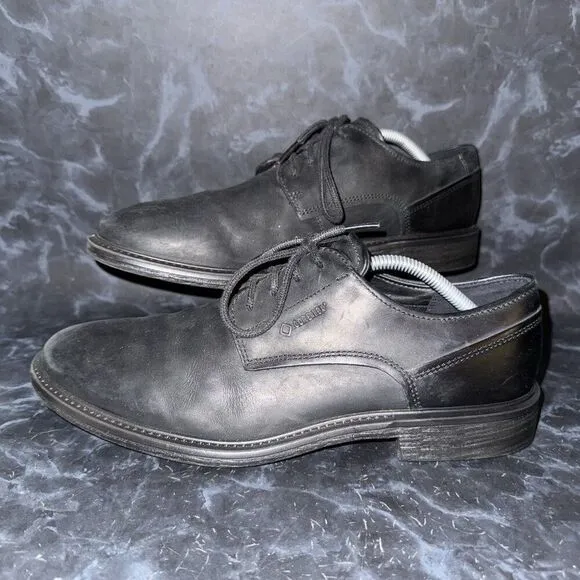 ECCO Knoxville Gore-Tex Waterproof Black Leather Shoes Mens Size 10-10.5 (44)
