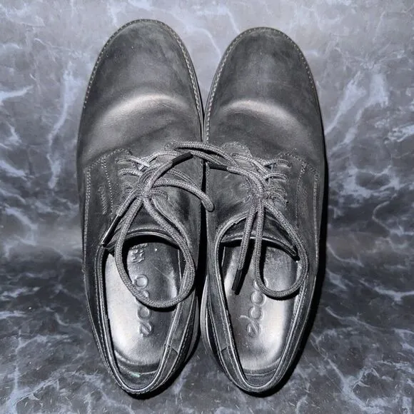 ECCO Knoxville Gore-Tex Waterproof Black Leather Shoes Mens Size 10-10.5 (44)