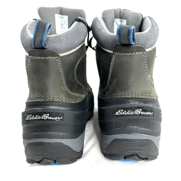Eddie Bauer Snowfoil Men Size 8.5 Black Weatheredge Waterproof Boot Thermafill