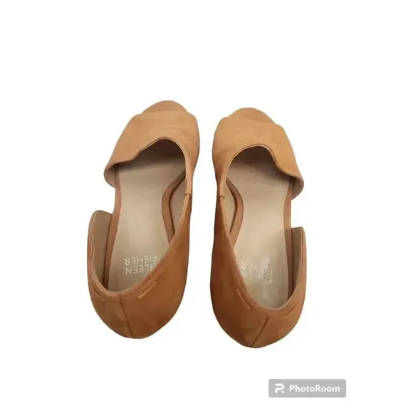 Eileen Fisher Fig Nubuck Open Size Shoes Cognac Brown Size 8