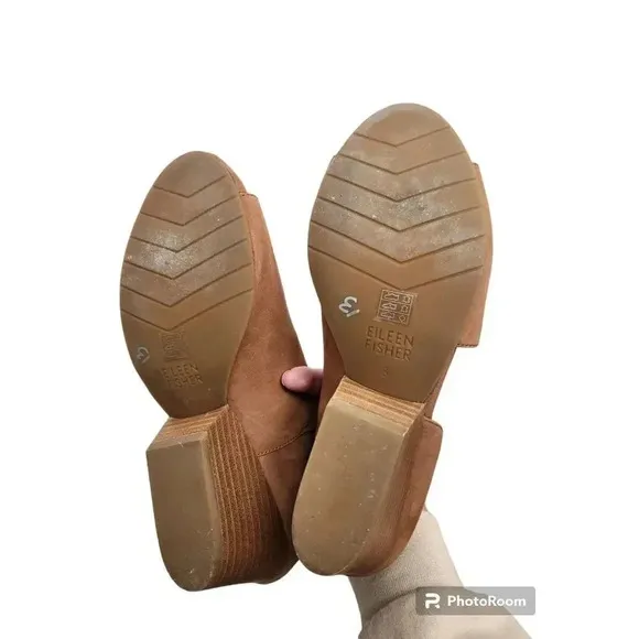 Eileen Fisher Fig Nubuck Open Size Shoes Cognac Brown Size 8