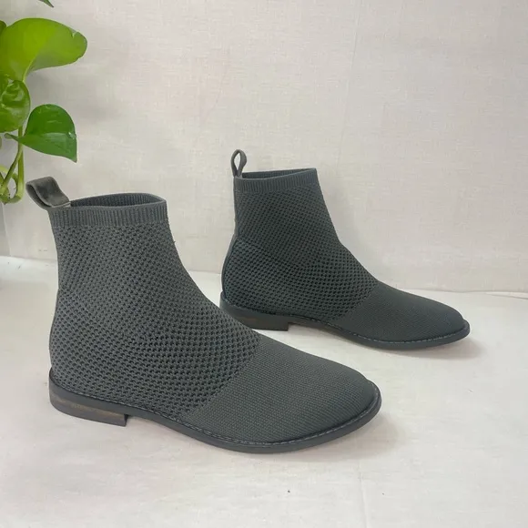 Eileen Fisher Jude Stretch Knit Bootie in Gray‎ Ankle Boots 5.5 NWOB