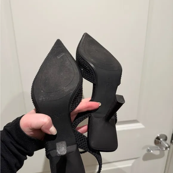 Elegant Black Women's Slingback Heels