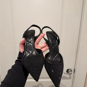 Elegant Black Women's Slingback Heels