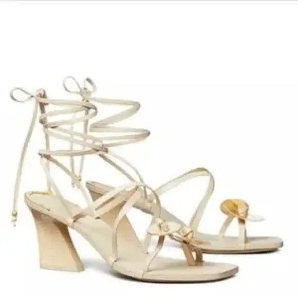 Elegant Cream Strappy Heels