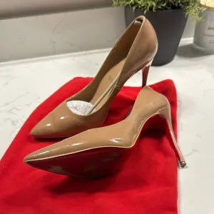 Elegant Nude Patent Leather Stilettos