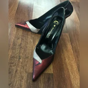 Elegant Red and Black Women's Heels