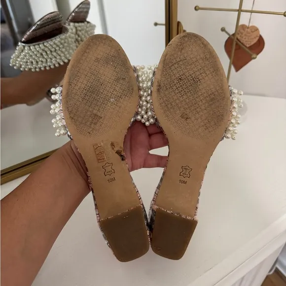 EUC Tory Burch Elegant Pearl Embellished Women's Heels