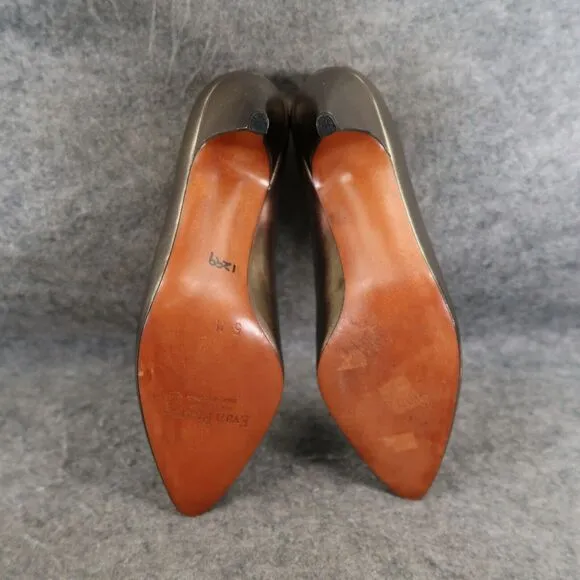 Evan Picone Shoes Womens 5 Pumps Classic Formal Fashion Metallic Leather Slip On