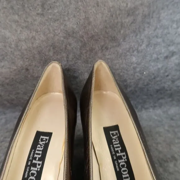 Evan Picone Shoes Womens 5 Pumps Classic Formal Fashion Metallic Leather Slip On