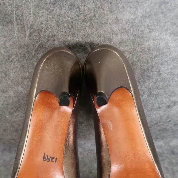 Evan Picone Shoes Womens 5 Pumps Classic Formal Fashion Metallic Leather Slip On