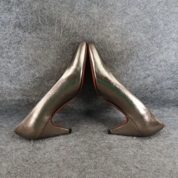 Evan Picone Shoes Womens 5 Pumps Classic Formal Fashion Metallic Leather Slip On