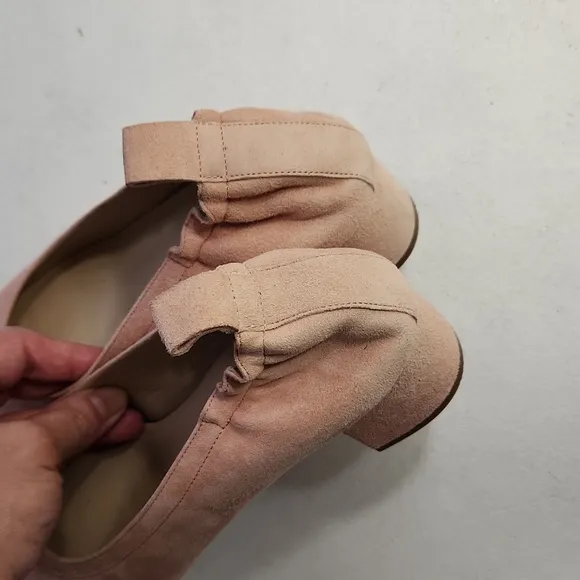 Everlane The Day Heeled Blush Suede Shoes Sz 6.5