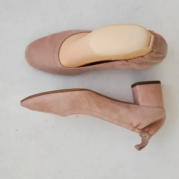 Everlane The Day Heeled Blush Suede Shoes Sz 6.5