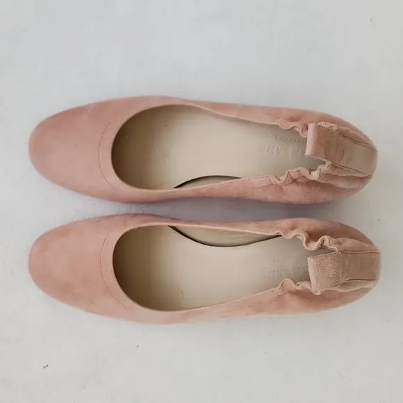 Everlane The Day Heeled Blush Suede Shoes Sz 6.5