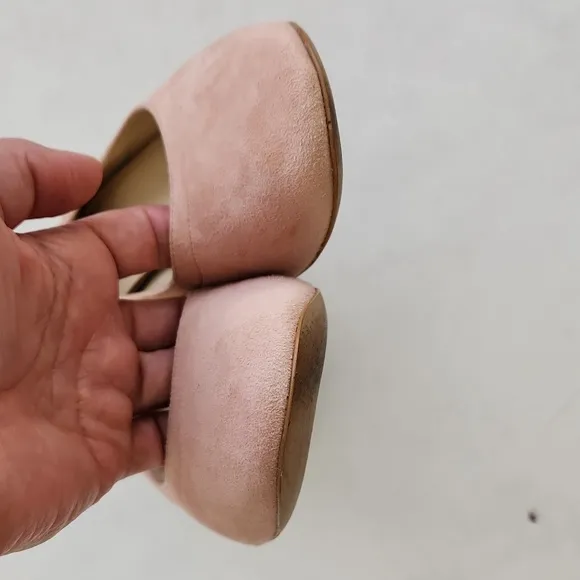 Everlane The Day Heeled Blush Suede Shoes Sz 6.5
