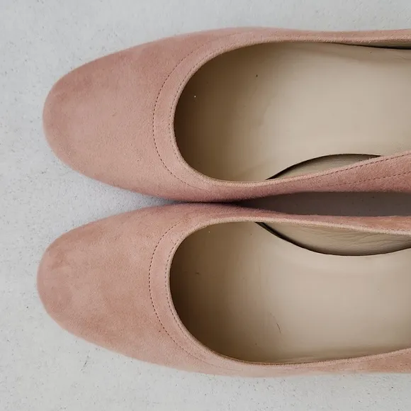 Everlane The Day Heeled Blush Suede Shoes Sz 6.5