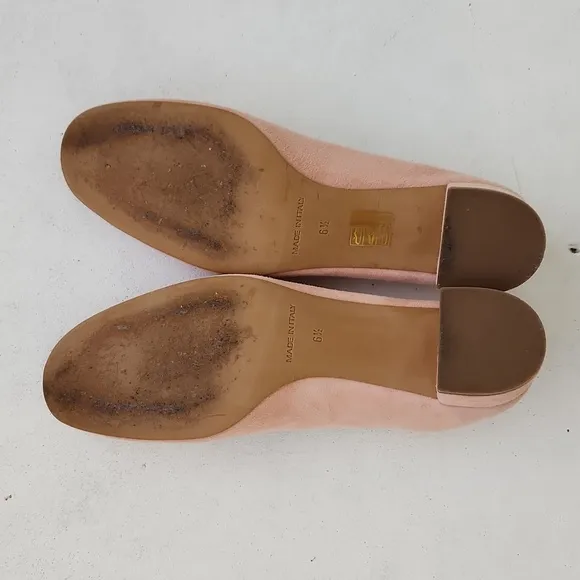 Everlane The Day Heeled Blush Suede Shoes Sz 6.5