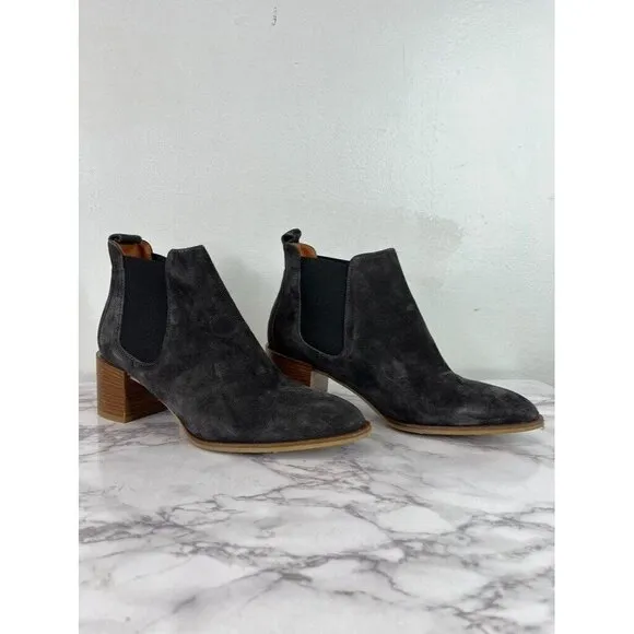 Everlane Women's Gray Suede Leather The Heel Boot  Sz 8