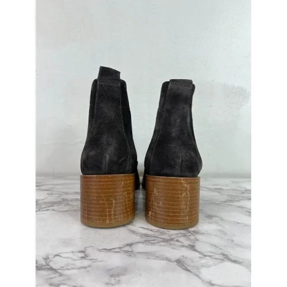 Everlane Women's Gray Suede Leather The Heel Boot  Sz 8
